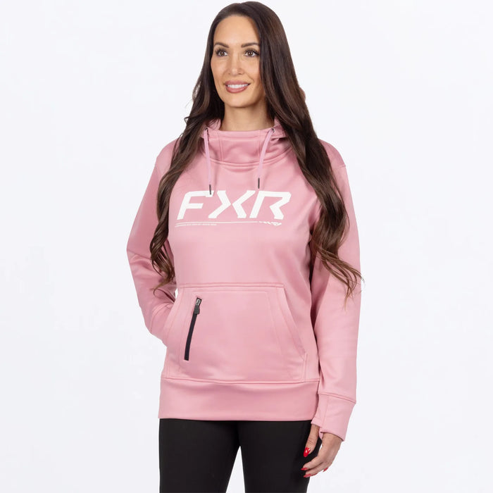 FXR Womens Hydrogen Tech Pullover Hoodie - Rose, front view