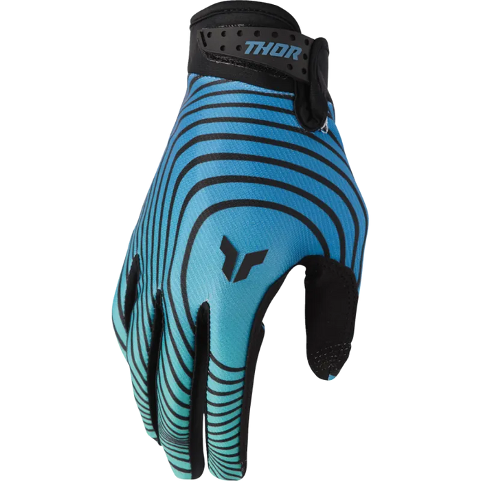 Thor Mens Launchmode Gloves - Teal/Black - Front