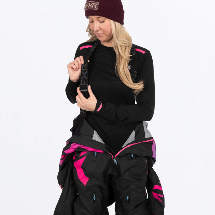 FXR Womens Cold Cross CX Lite Monosuit 2027 - Black/Razz-Blue Fade, view 12