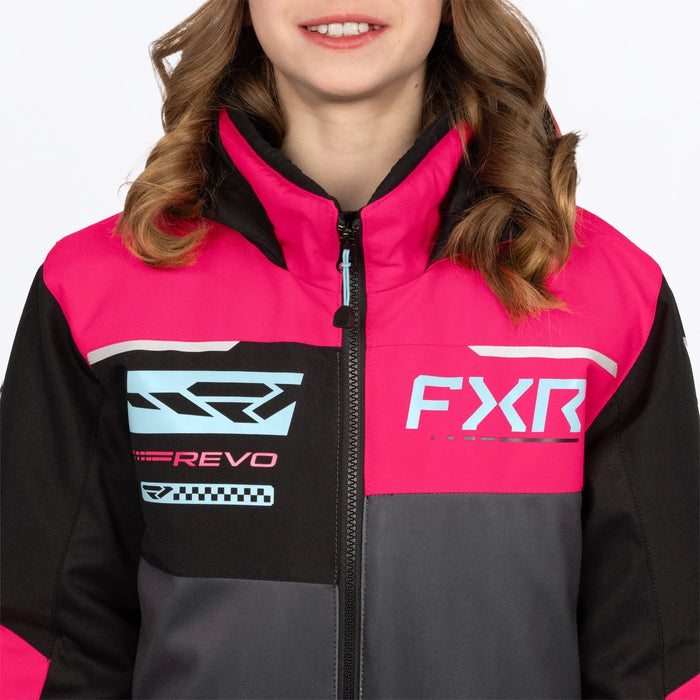 FXR Youth Revo Monosuit - Asphalt/Razz/Maui, view 5