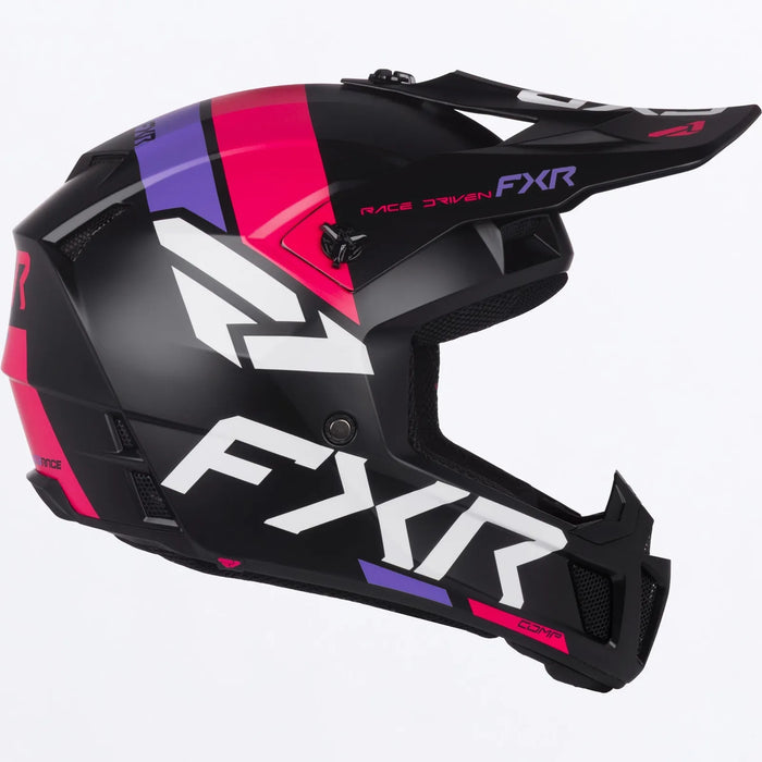 FXR Youth Clutch MX Helmet - Razz/Lavender, view 4