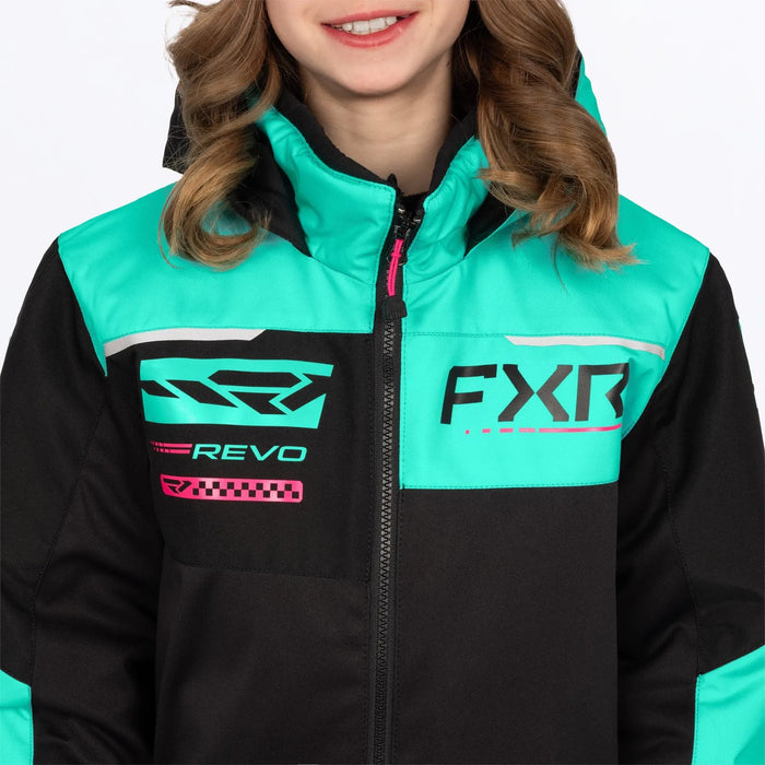 FXR Youth Revo Monosuit - Black/Mint/Razz, view 8