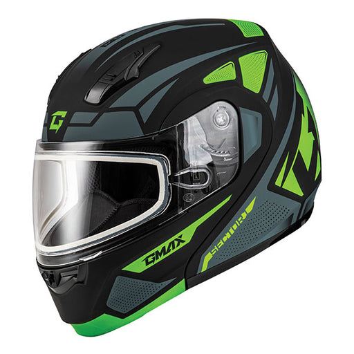 GMAX MD04 Sector Modular Snow Helmet with Double Lens - Green