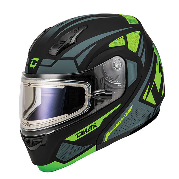 GMAX MD04 Sector Modular Snow Helmet with Electric Lens - Green