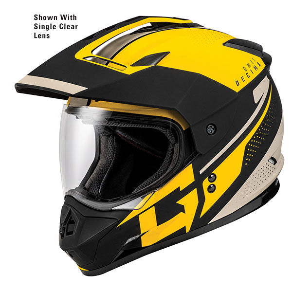 GMAX GM11 Decima Dual Sport Snow Helmet with Double Lens - Yellow