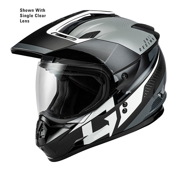 GMAX GM11 Decima Dual Sport Snow Helmet with Double Lens - Silver
