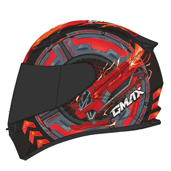 GMAX Youth FF49Y Charged Full Face Helmet - Black/Red