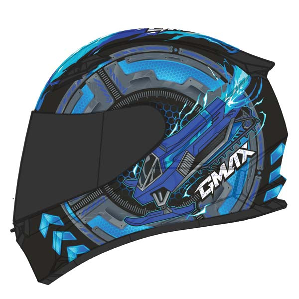 GMAX Youth FF49Y Charged Full Face Helmet - Blue/Blue