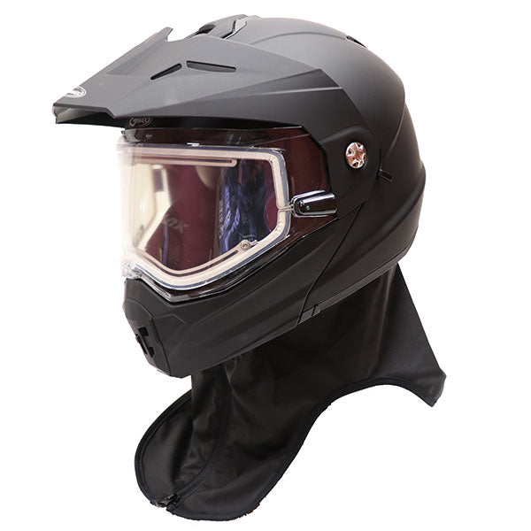 GMAX MD74 Solid Cold Weather Modular Full Face Helmet with Electric Lens - Black