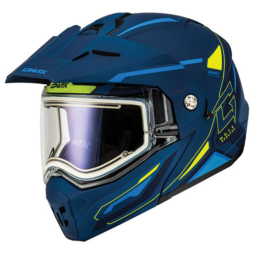 GMAX MD74 Spectre Modular Full Face Snow Helmet with Electric Lens - Blue/High-Visibility