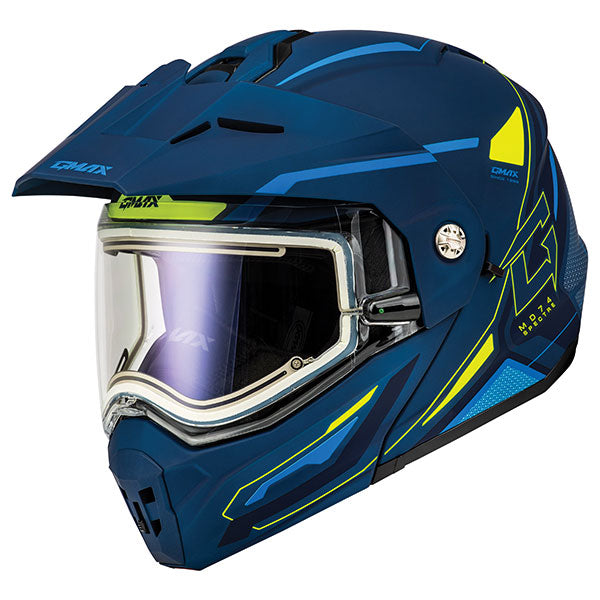 GMAX MD74 Spectre Modular Full Face Snow Helmet with Electric Lens - Blue/High-Visibility