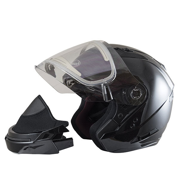 GMAX OF-77 Open Face Snow Helmet with Electric Lens - Black