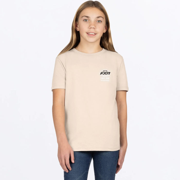 FXR Youth Worldwide Premium T-Shirt - Sand/Black, front view