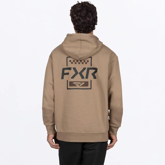 FXR Mens Mitered Cotton Pullover Hoodie - Canvas/Dark Cedar, view 2