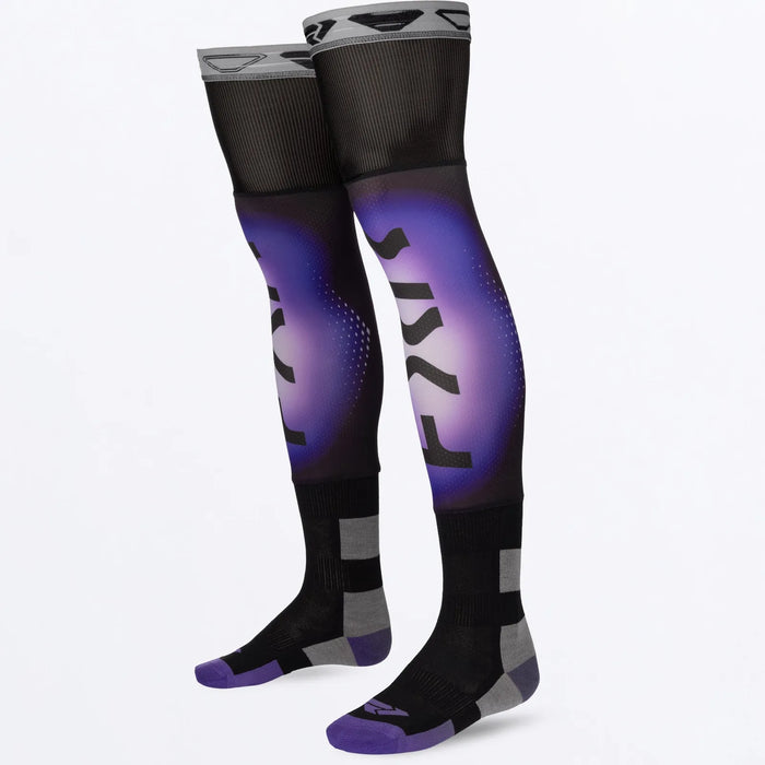 FXR Riding Sock AIR - Black/Purple, front view