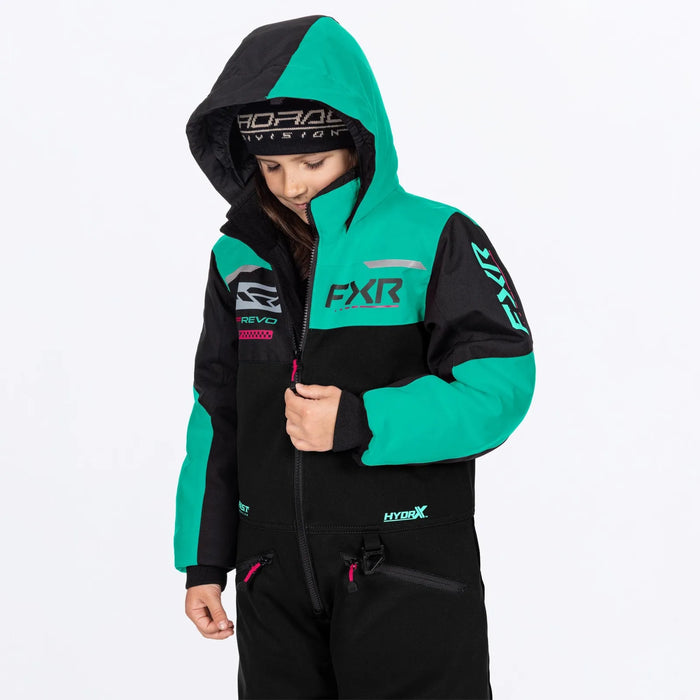 FXR Child Revo Monosuit - Black/Mint/Razz, view 3