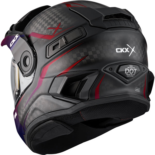 CKX Mission AMS Fury Full-Face Carbon Fiber Helmet with Electric Double Lens