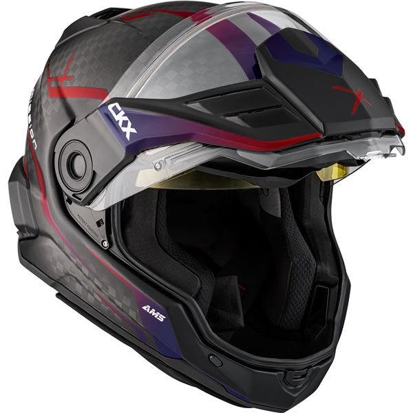 CKX Mission AMS Fury Full-Face Carbon Fiber Helmet with Electric Double Lens