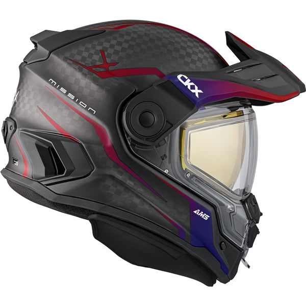 CKX Mission AMS Fury Full-Face Carbon Fiber Helmet with Double Lens