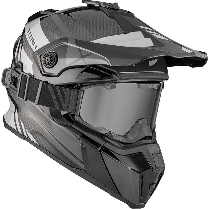 CKX Titan Trak Original Carbon Trail and Backcountry Helmet with 210° Goggles