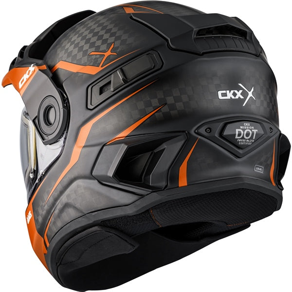 CKX Mission AMS Fury Full-Face Carbon Fiber Helmet with Double Lens