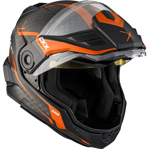 CKX Mission AMS Fury Full-Face Carbon Fiber Helmet with Double Lens