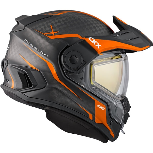 CKX Mission AMS Fury Full-Face Carbon Fiber Helmet with Double Lens