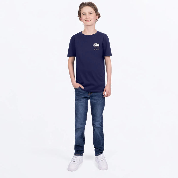 FXR Youth Worldwide Premium T-Shirt - Navy/Canvas, view 3