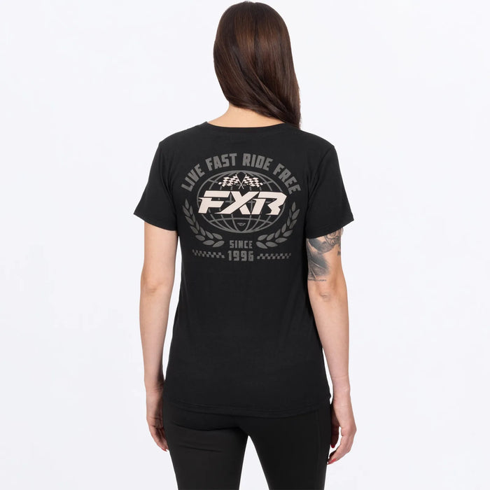 FXR Womens Worldwide Premium T-Shirt - Black/Army, view 2