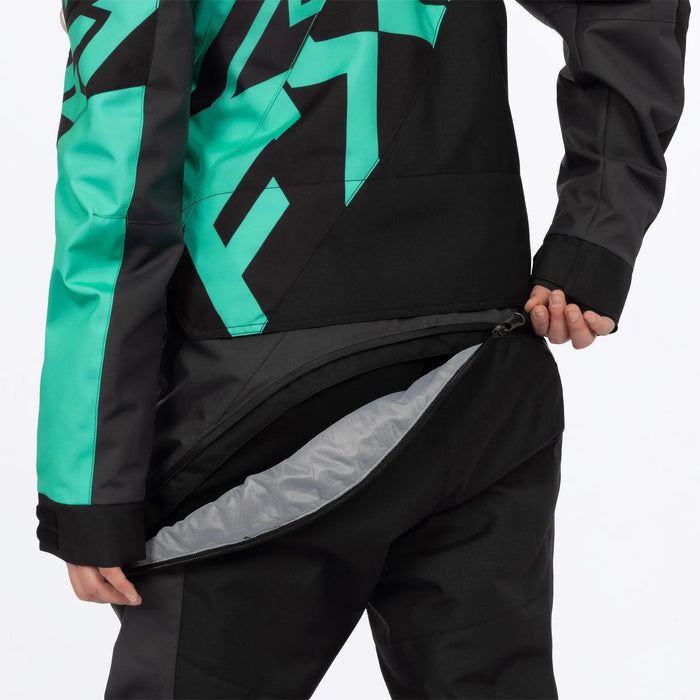 FXR Womens Cold Cross CX Lite Monosuit 2027 - Black/Asphalt/Mint, view 8