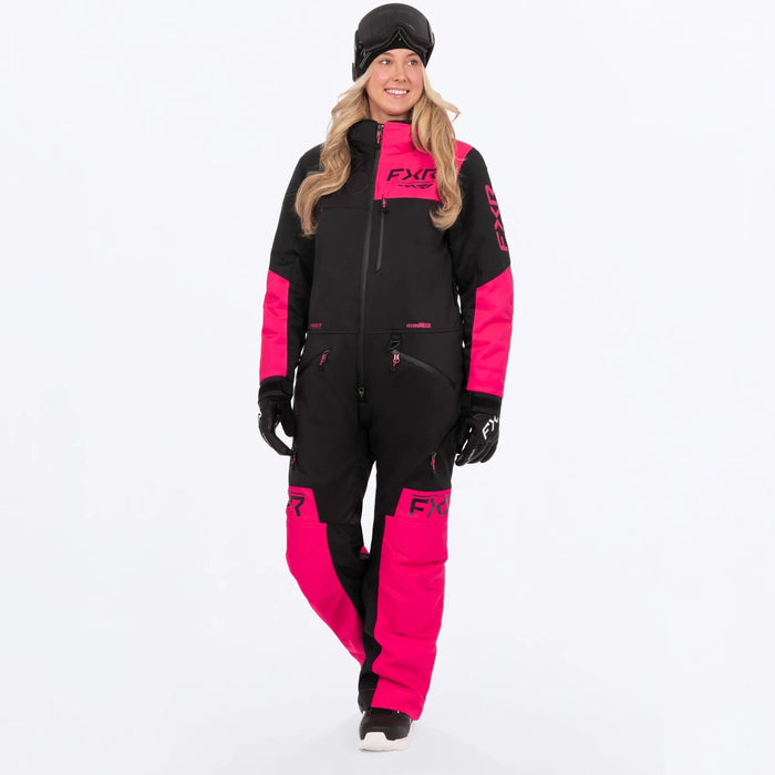 FXR Womens Revo F.A.S.T. Insulated Monosuit - Black/Razz, front view