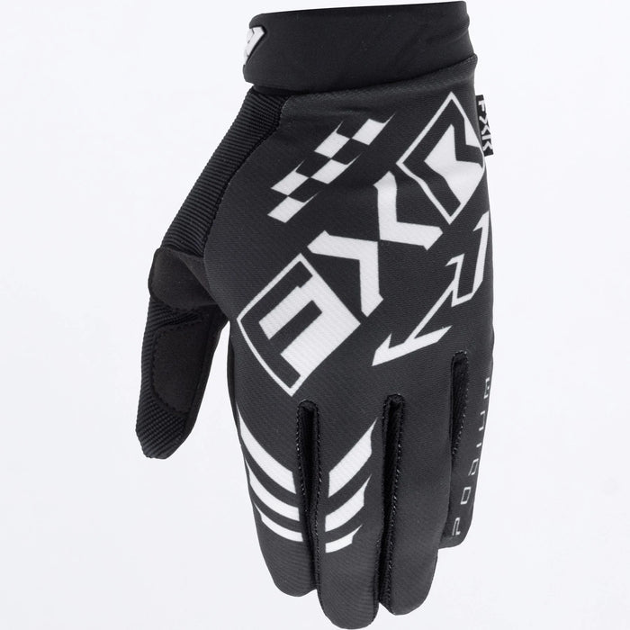 FXR Reflex Dual MX Glove 2025 - Black/White, front view