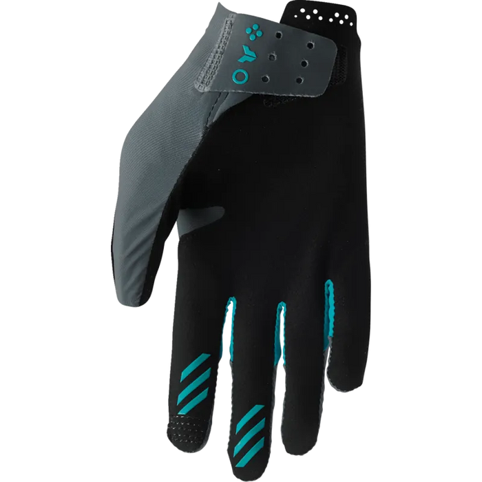 Thor Womens Sportmode Gloves - Gray/Aqua - Back