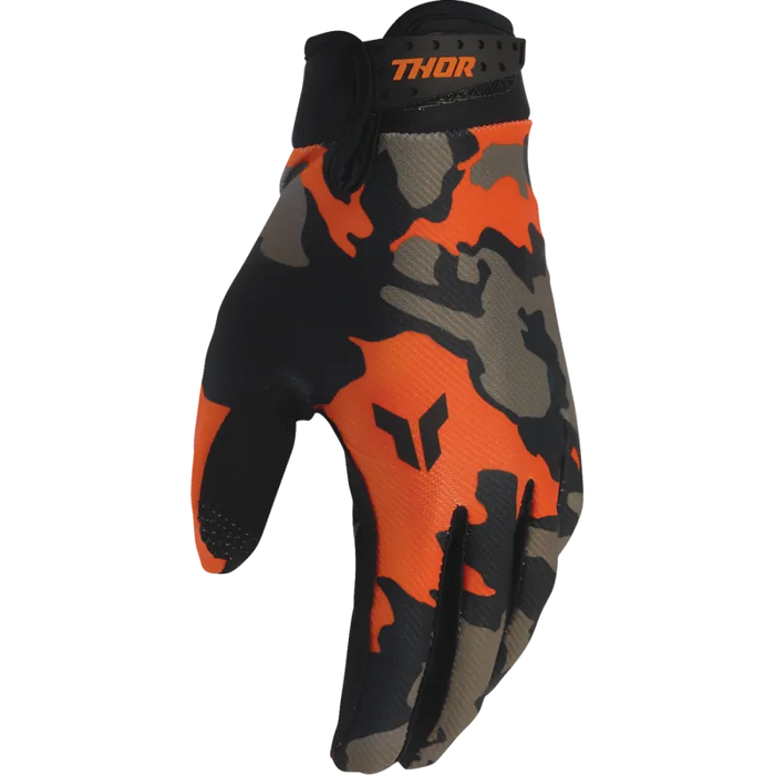 Thor Mens Launchmode Gloves - Orange/Black - Front