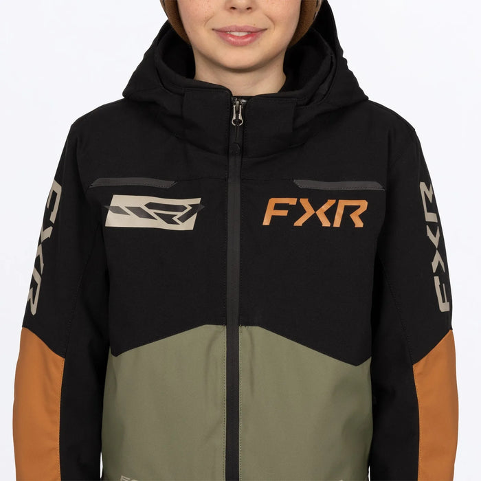 FXR Youth Vertical Monosuit - Moss/Umber/Stone, view 5