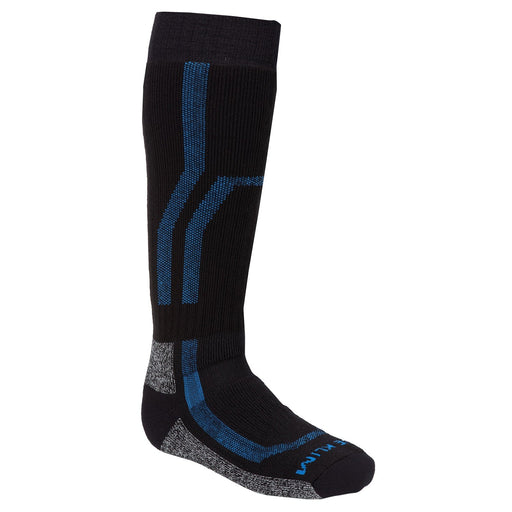 Klim Mens Aggressor Sock 3.0 - Non-Current - Black - Electric Blue Lemonade, front view