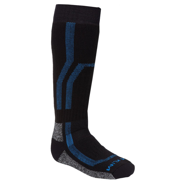 Klim Mens Aggressor Sock 3.0 - Non-Current - Black - Electric Blue Lemonade, front view