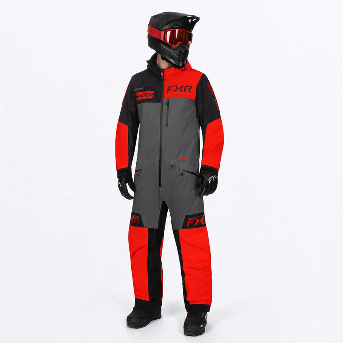 FXR Mens Revo F.A.S.T. Insulated Monosuit - Red/Ti/Black, front view