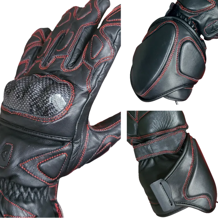 Gerbing Mens 12V Extreme Hard Knuckle Heated Gloves - Black - Detail