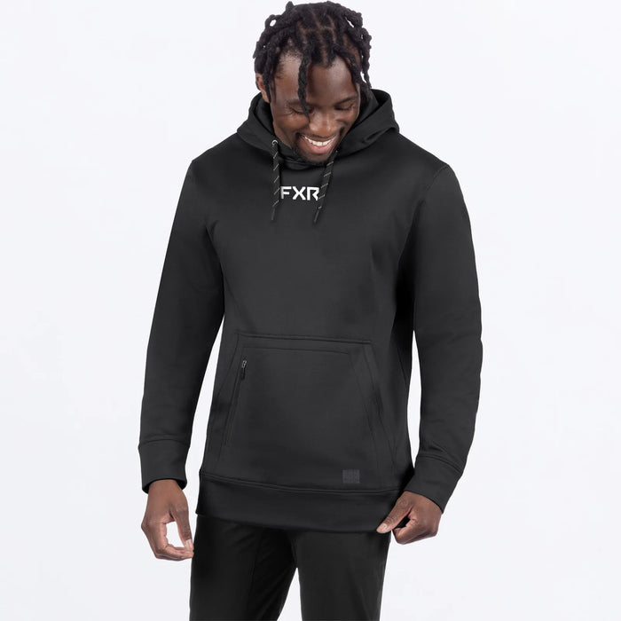 FXR Mens Brandable Tech Pullover Hoodie - Black, front view