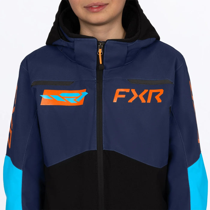 FXR Youth Vertical Monosuit - Midnight/Blue/Orange, view 9