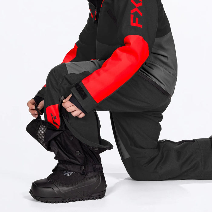 FXR Child Vertical Monosuit - Ti/Asphalt/Red, view 4
