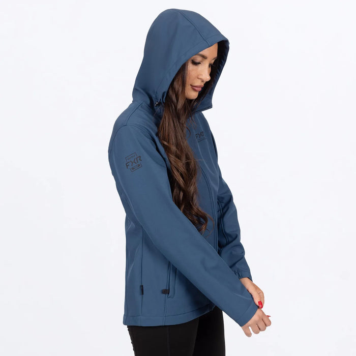 FXR Womens Hydrogen Softshell Jacket 2027 - Dark Steel/Black, view 5