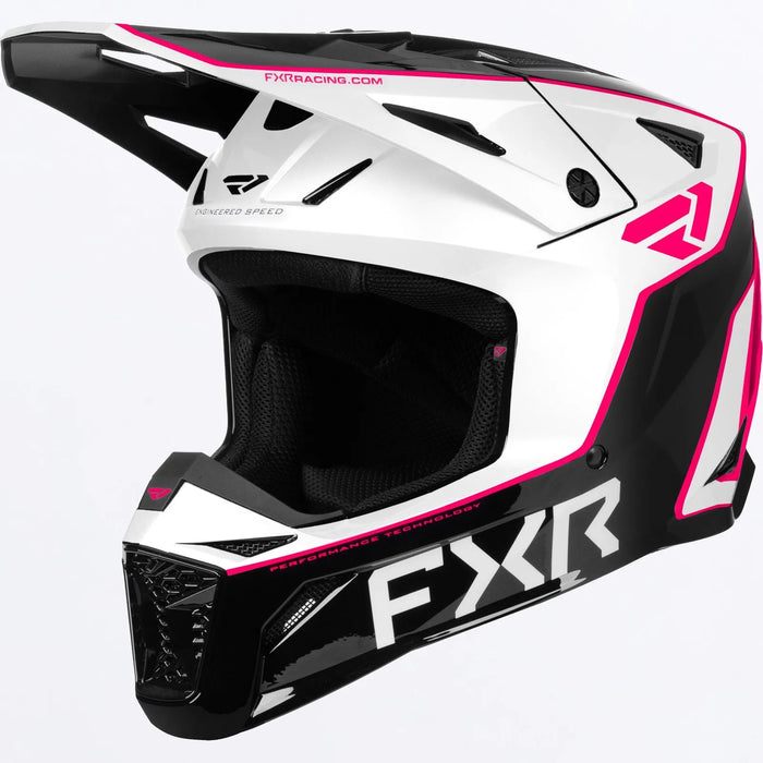 FXR Apex MX Helmet - Razz, front view