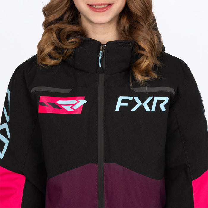 FXR Youth Vertical Monosuit - Plum/Razz/Maui, view 5