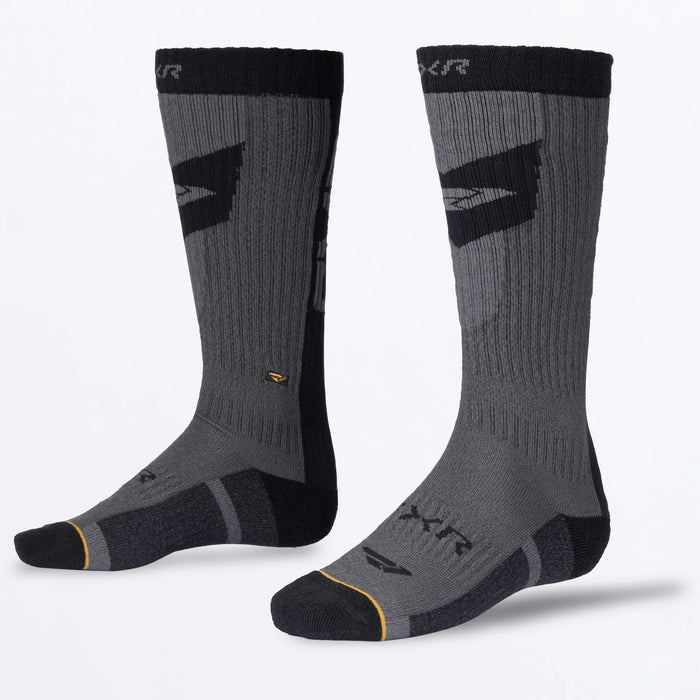 FXR Boost Performance Sock - Asphalt/Black, front view