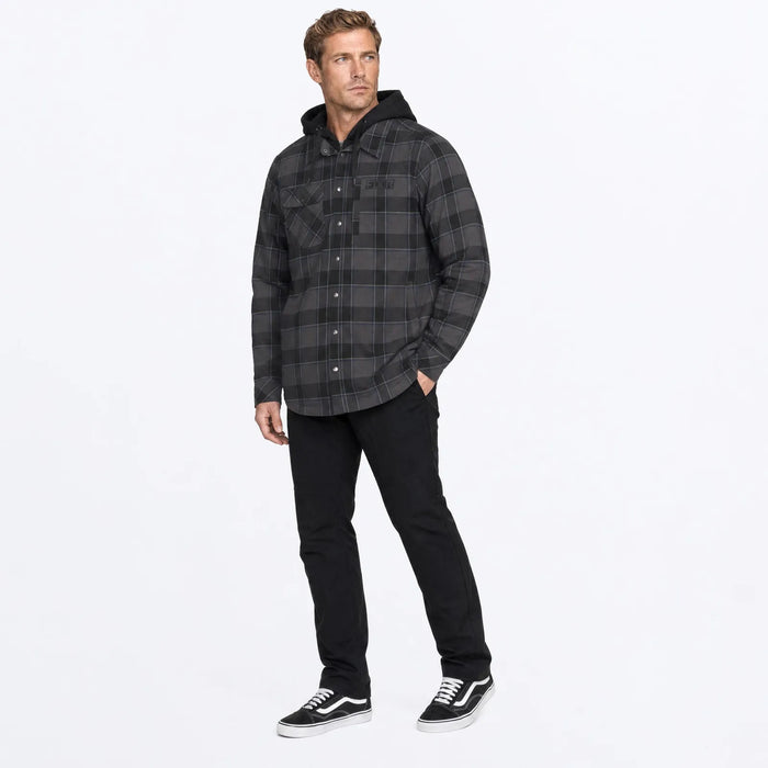 FXR Mens Insulated HD Flannel Jacket - Black/Ashpalt, view 3
