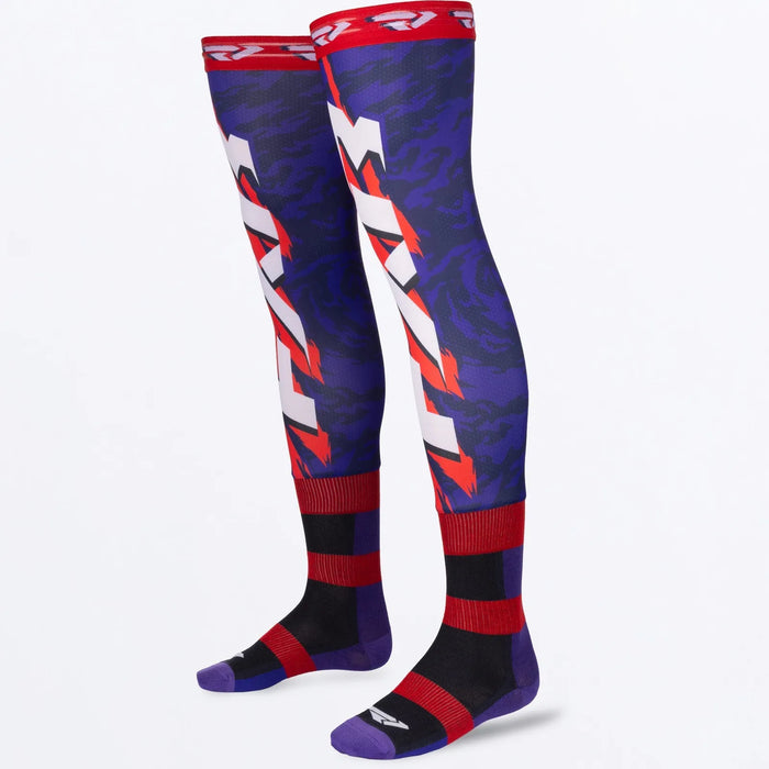 FXR Riding Sock - Navy/Purple/Nuke, front view