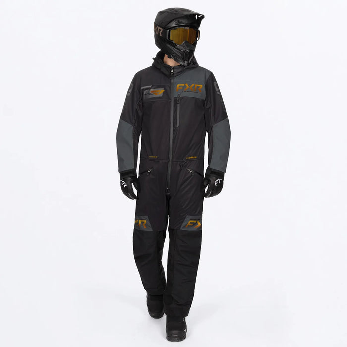FXR Mens Revo F.A.S.T. Insulated Monosuit - Black/Asphalt/Kash, front view
