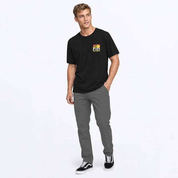 FXR Mens Mountain Premium T-Shirt - Black/Tang, view 3